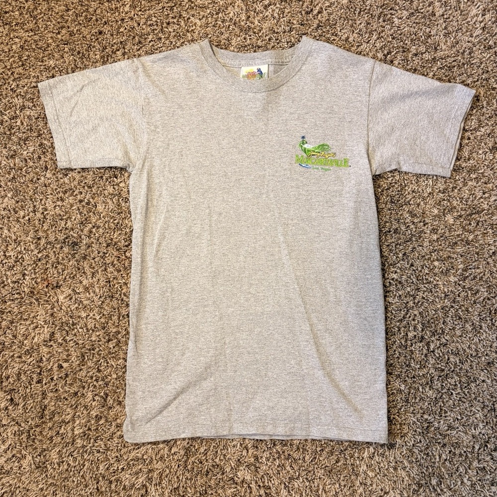 Margaritaville Las Vegas Gray Graphic Logo T-Shirt Mens Small Short Sleeve
